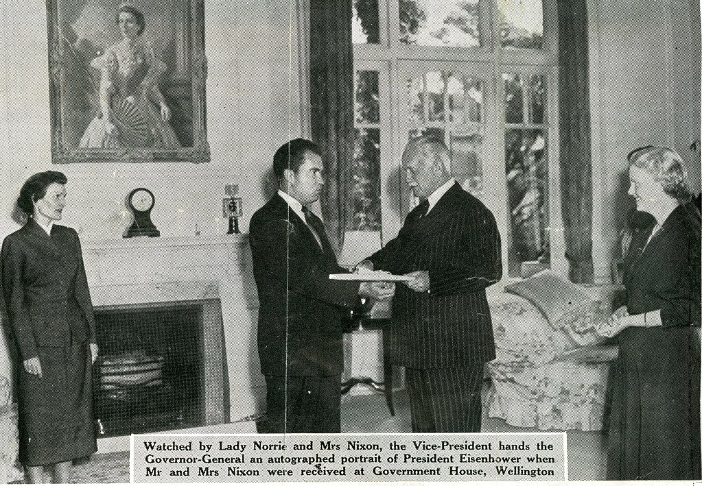 Vice President Richard Nixon in Wellington, New Zealand